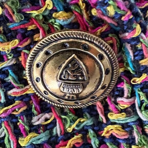 VTG SOIREE PETITES Tweed Blazer Multicolor Sz M Sophisticated Academia Old Money - Picture 4 of 9